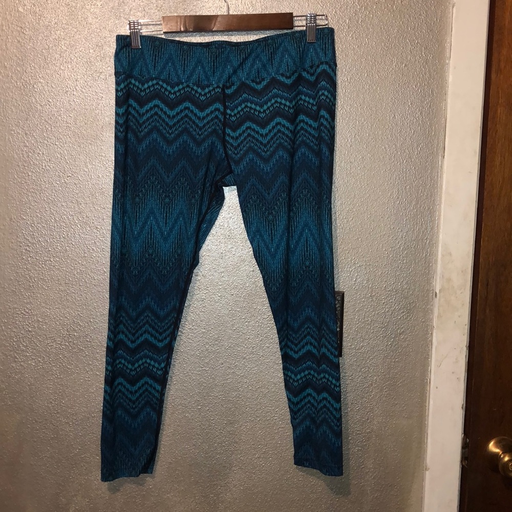 Women's Teal Chevron Print Leggings